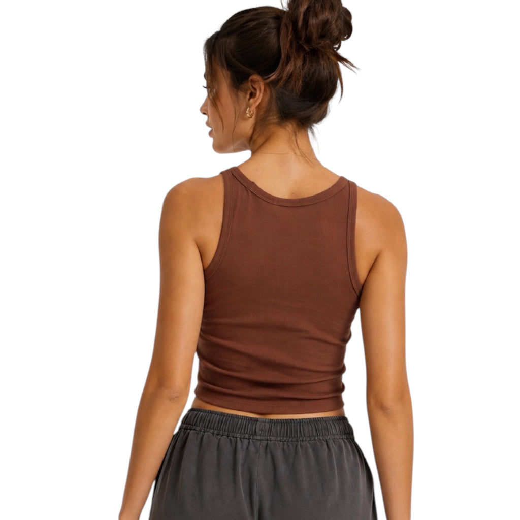 Chestnut Scoop Neck Bodycon Tank