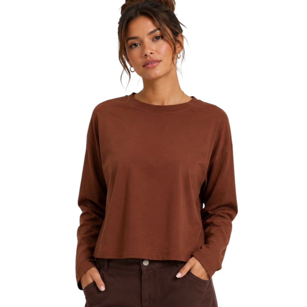 Chestnut Wide Long Sleeve T-Shirt