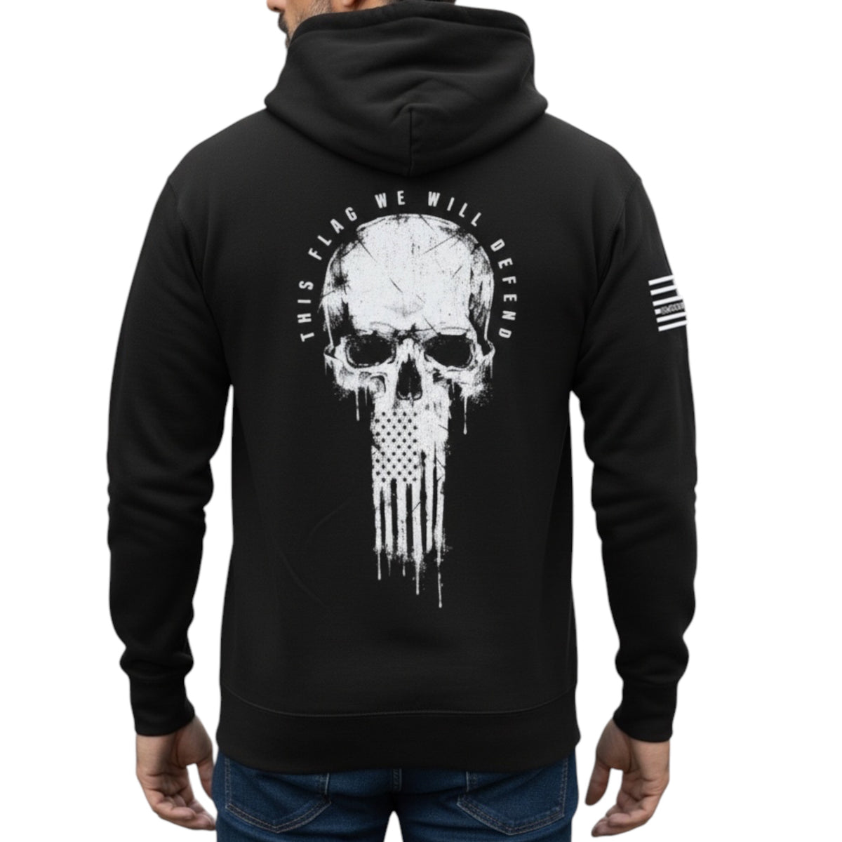 Oil Skull Po Hood-Black