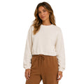 Cream Cropped Pullover Sweatshirt