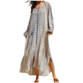 Stripe Print Vacation Midi Dress