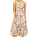 Poppy V-Neck Floral Print Midi Dress