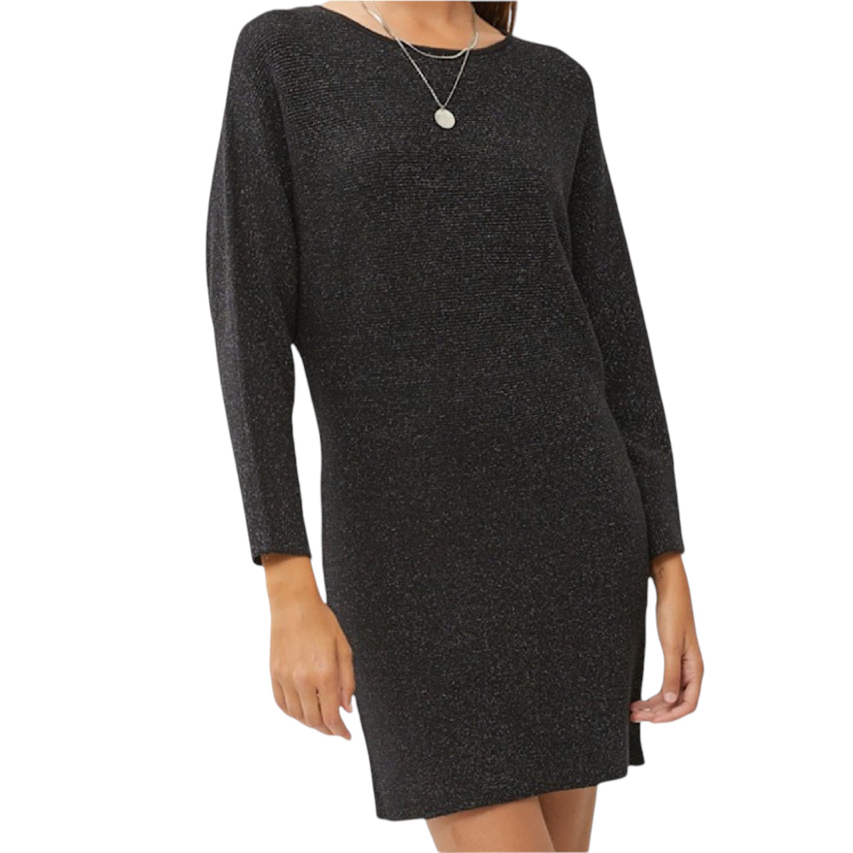 Black Lurex Sweater Dress