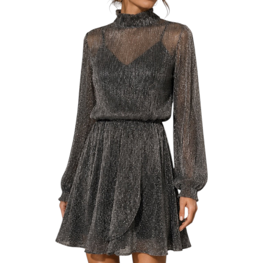Silver Dress With Bow Tie