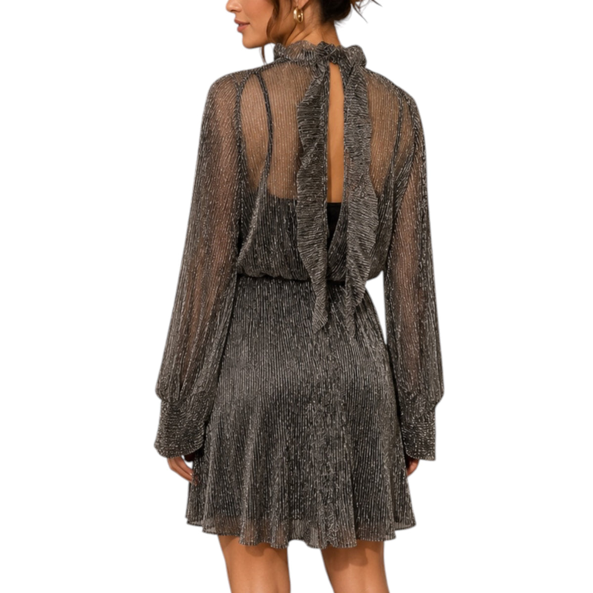Silver Dress With Bow Tie
