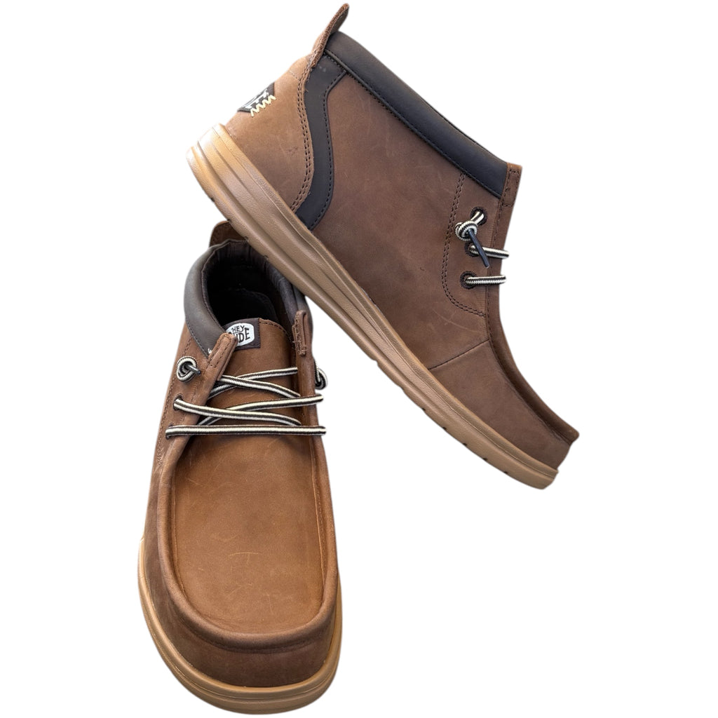 Hey Dude Wally Mid GripR Leather Robe Brown/Mole Brown