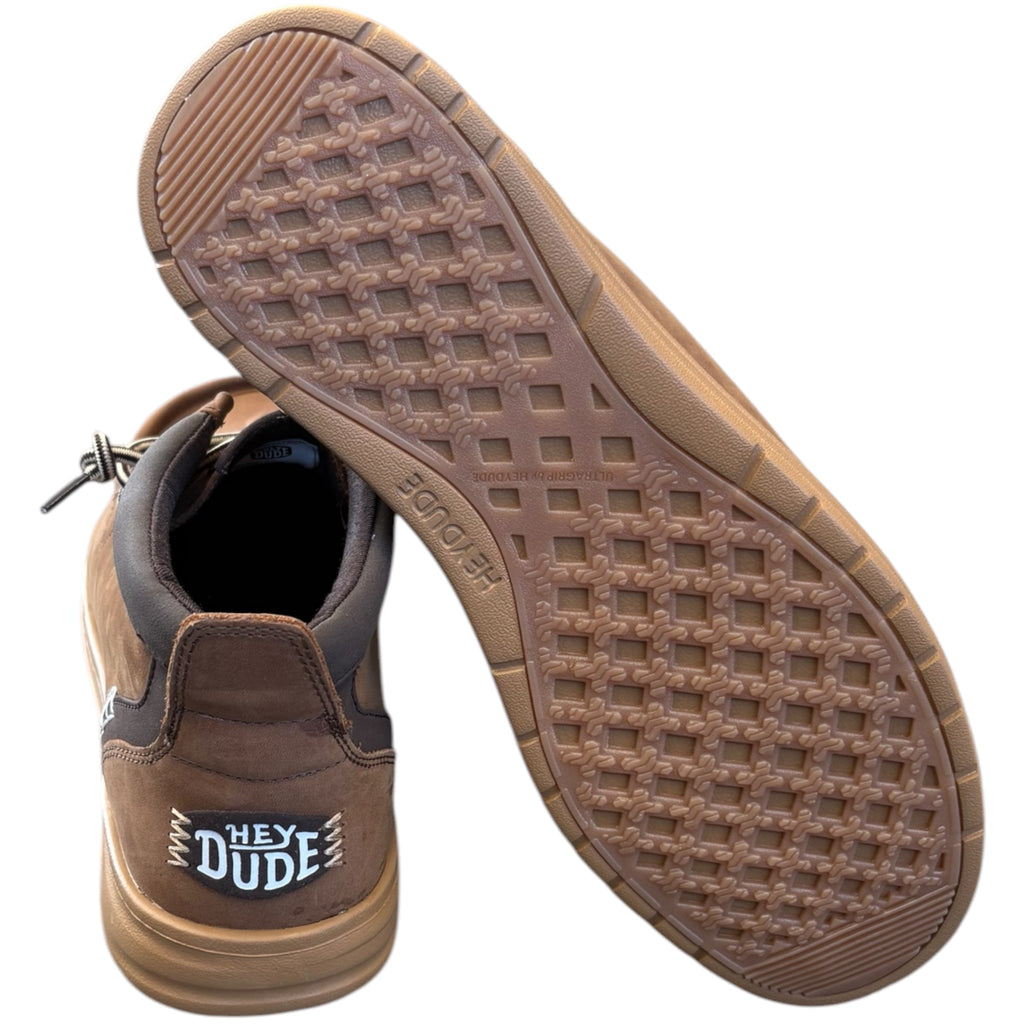 Hey Dude Wally Mid GripR Leather Robe Brown/Mole Brown