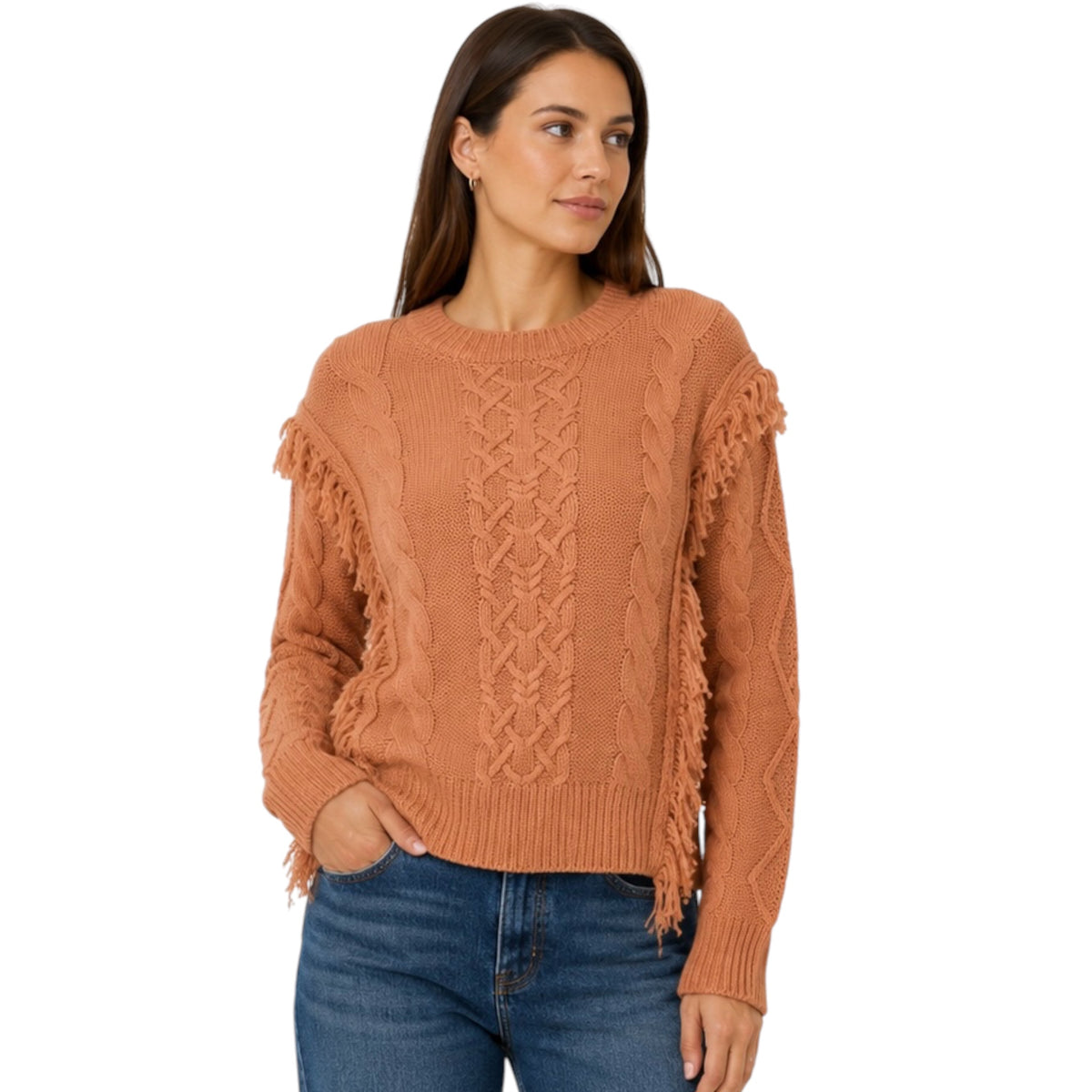 Rust Cable Knit Sweater