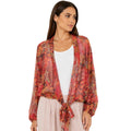 Rust Front Tie Knot Oversized Print Top