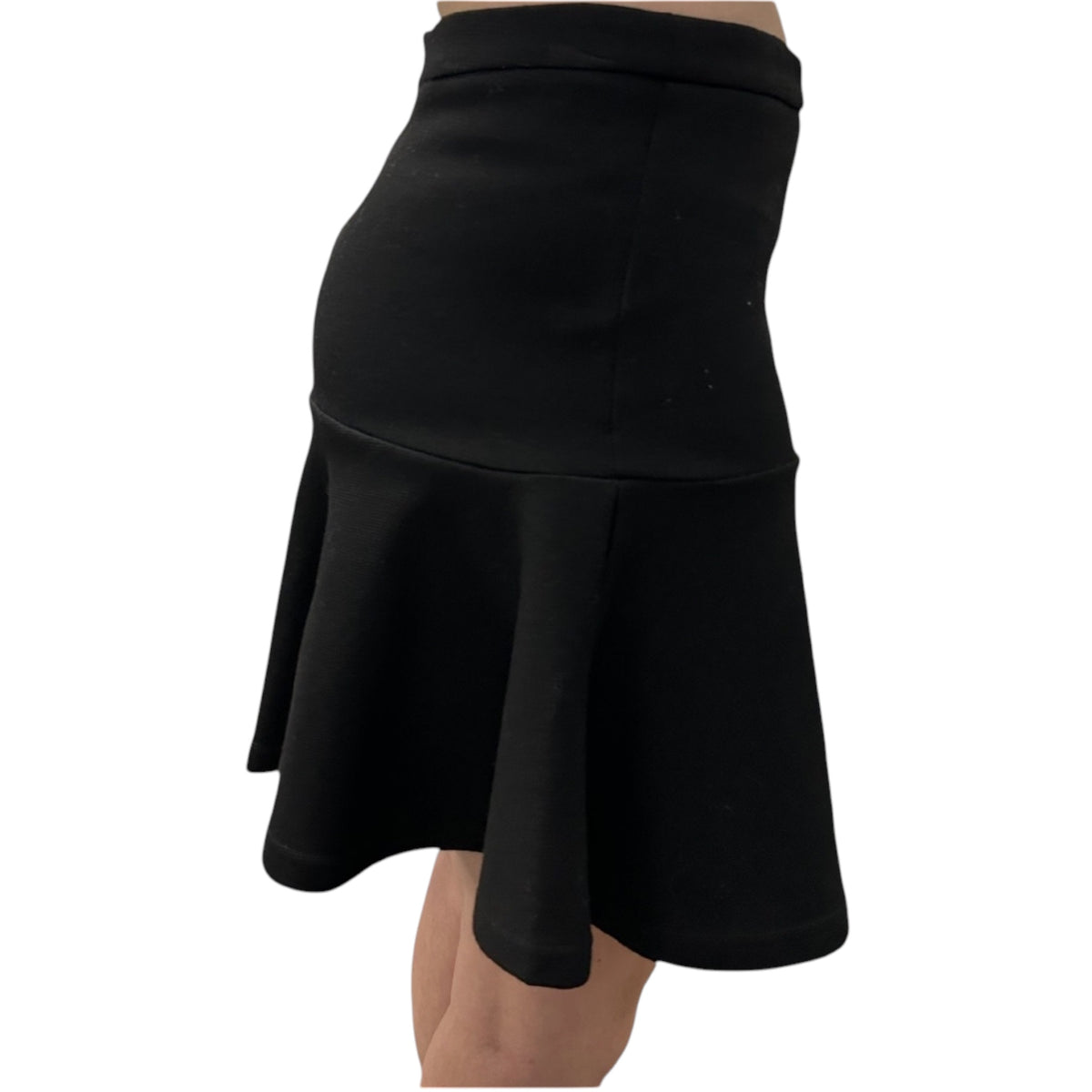 Black Half Flare Mini Skirt
