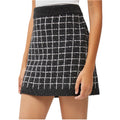 Black and White Plaid Sweater Skirt