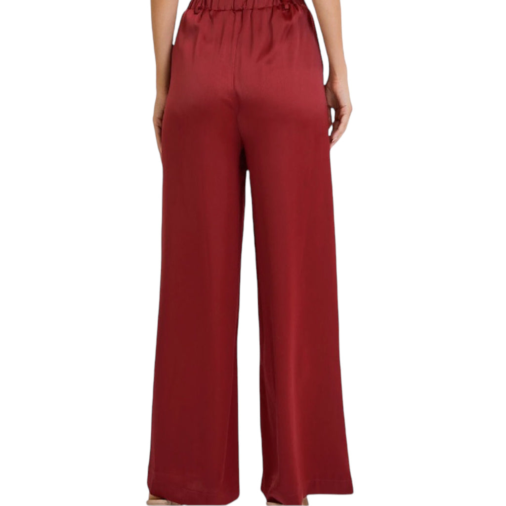 Wine Wide Leg Pants