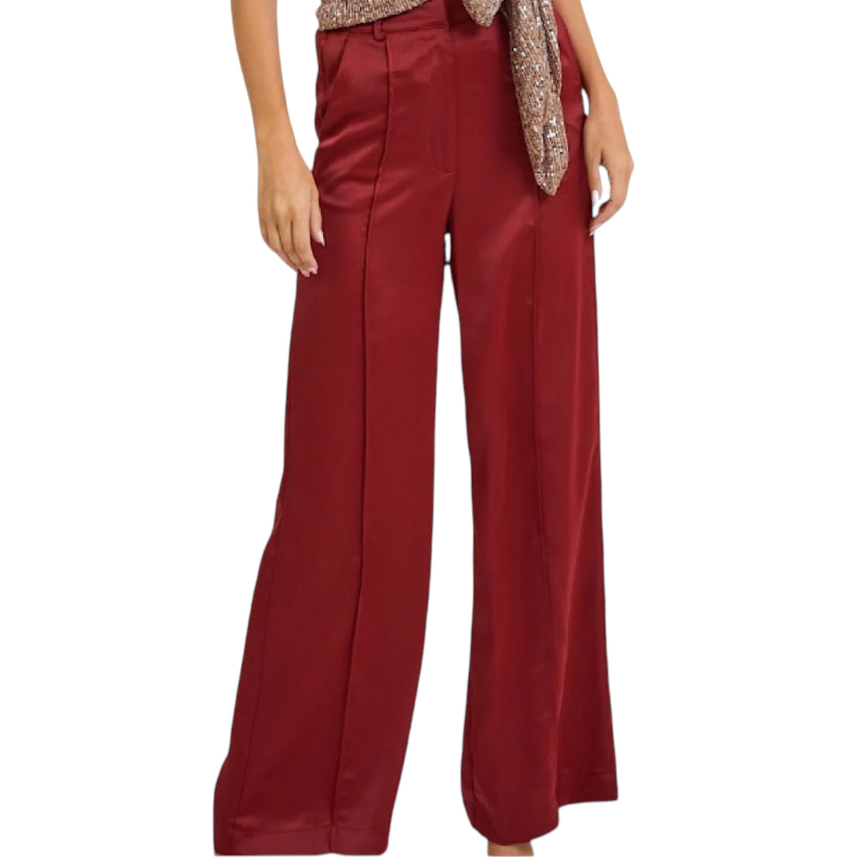 Wine Wide Leg Pants