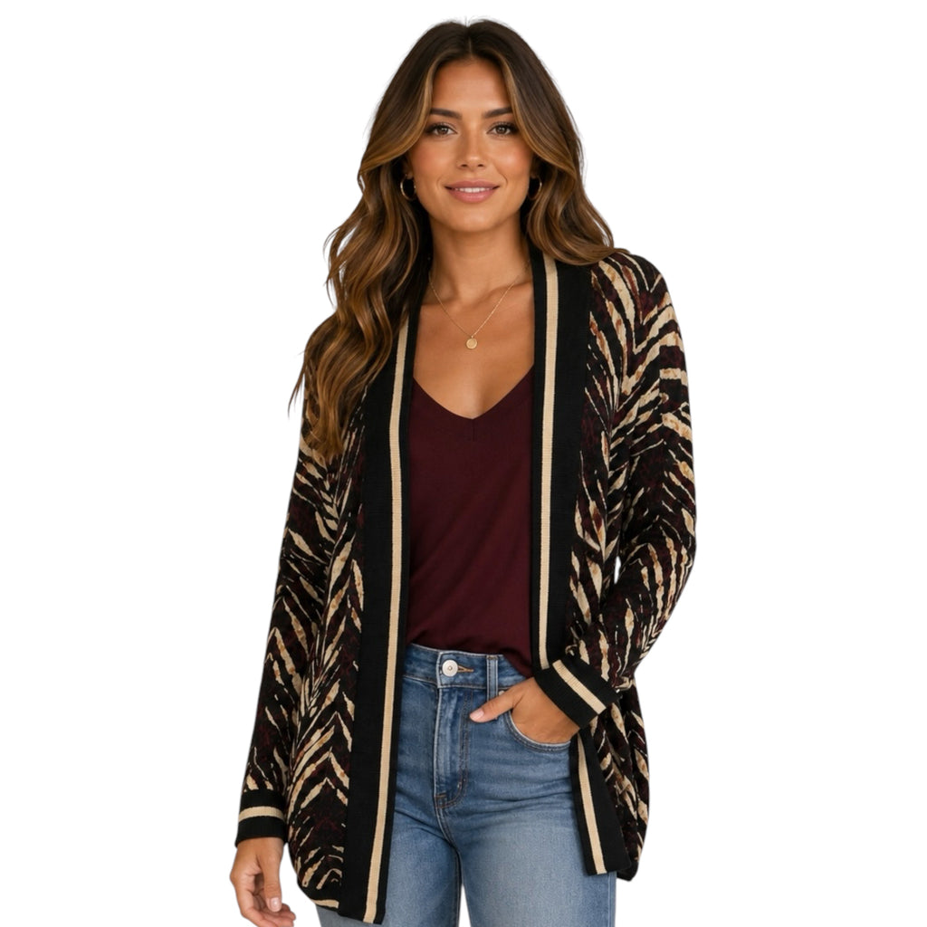 Liverpool Painted Chevron Jacquard Cardigan S