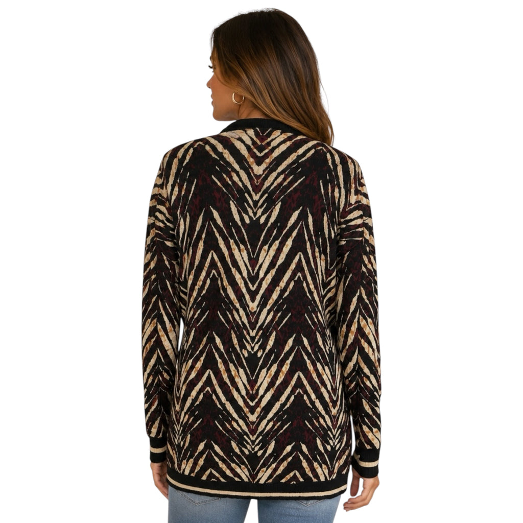 Liverpool Painted Chevron Jacquard Cardigan S