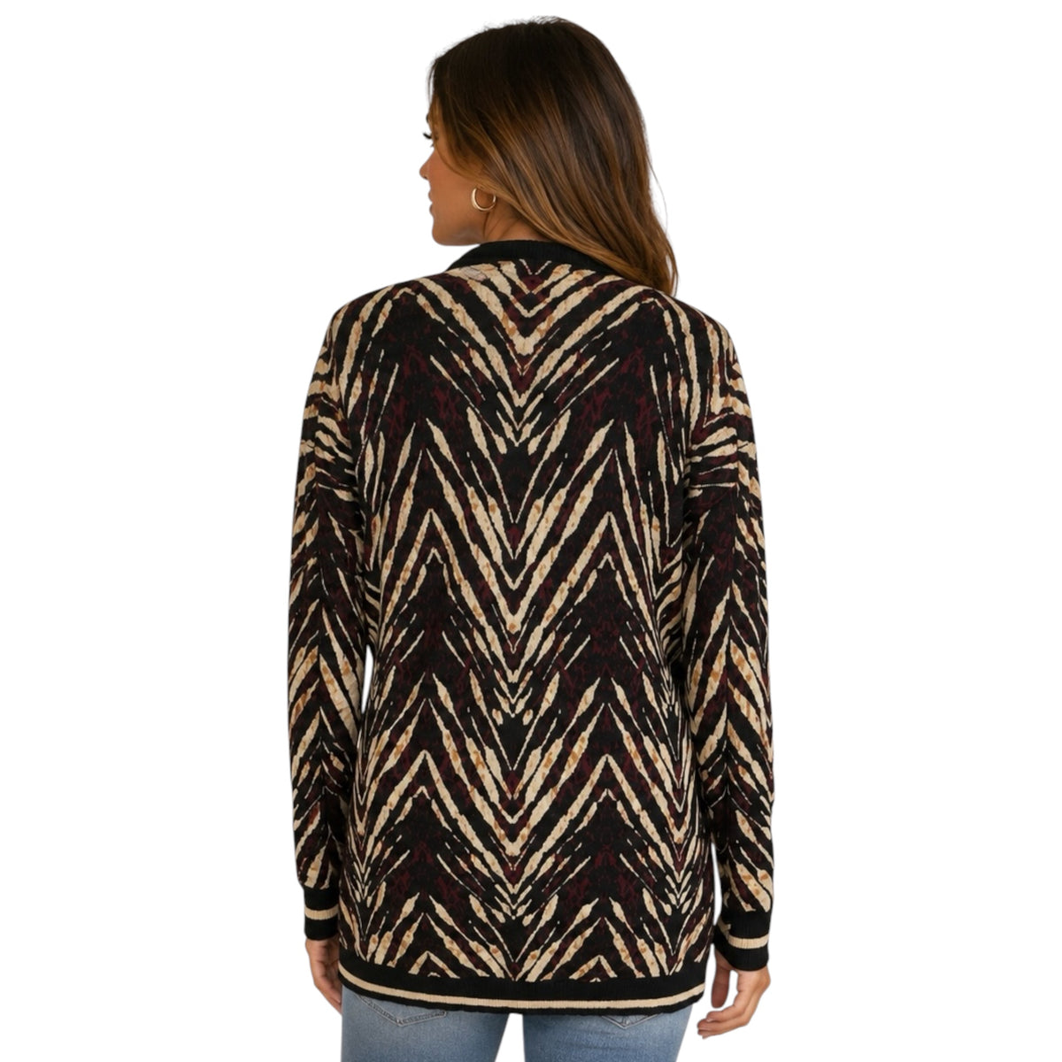 Liverpool Painted Chevron Jacquard Cardigan S