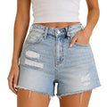 CHH1064 Medium Blue High Rise Shorts