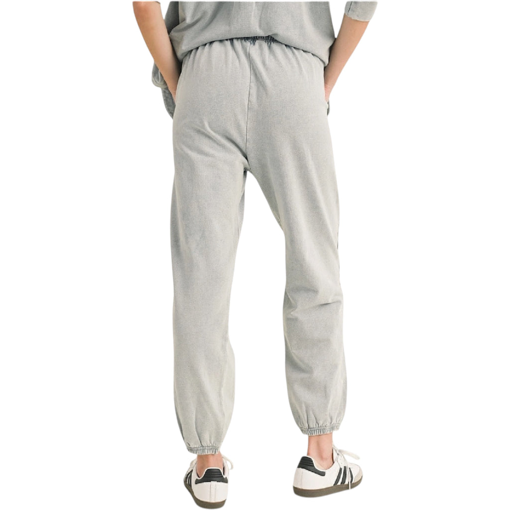Dye and Washed Cotton Denim Sweatpant/Jogger