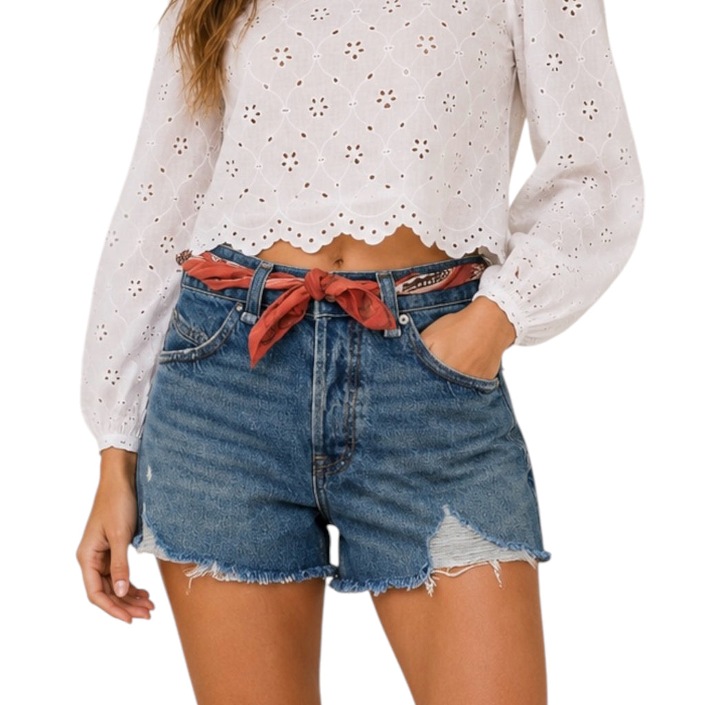 Free People Now or Never Denim Short Sunsational