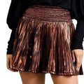 Smocked Elastic Waist Pleated Shorts