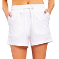 White Athleisure Shorts with Drawstring