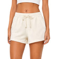 Whip Cream Flowy Shorts with Elastic Waist
