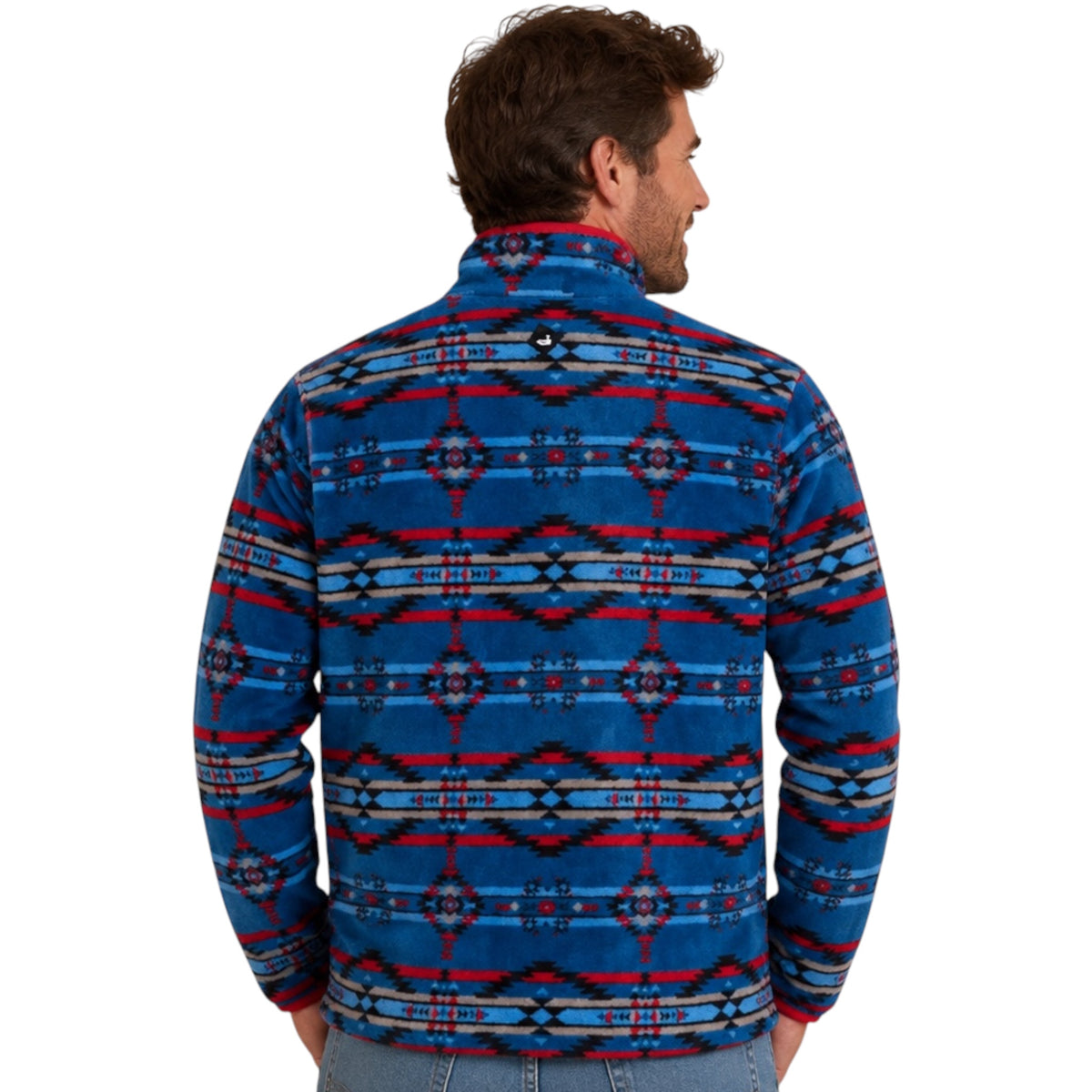 Southern Marsh Harbuck Fleece Pullover-1/4 Zip Navy & Red