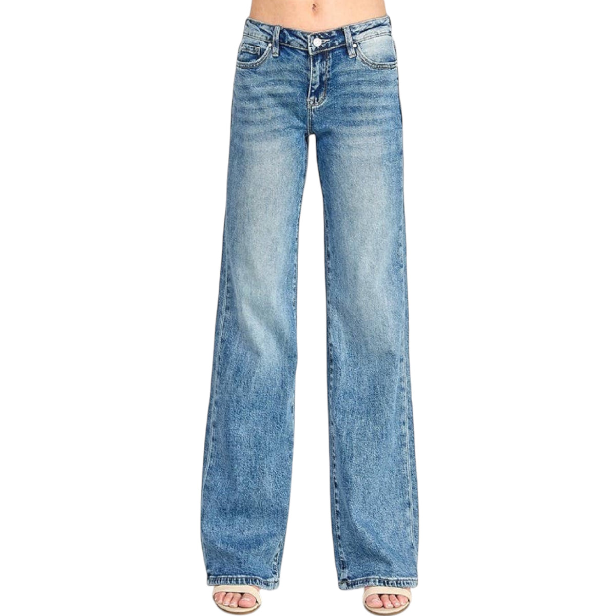 Petra153 P1549W-MA M/R Comfort Stretch Trouser Wide Leg Jeans
