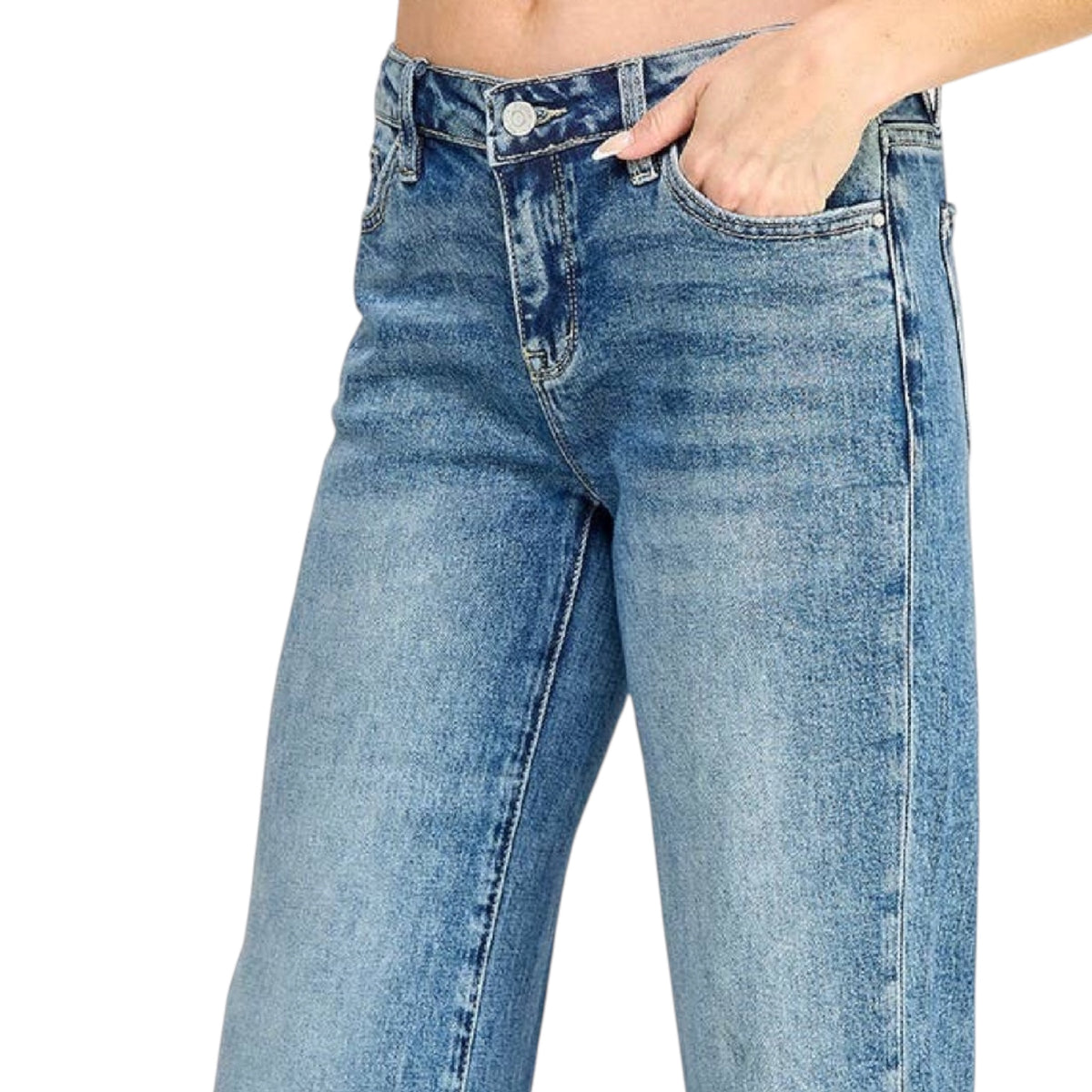 Petra153 P1549W-MA M/R Comfort Stretch Trouser Wide Leg Jeans
