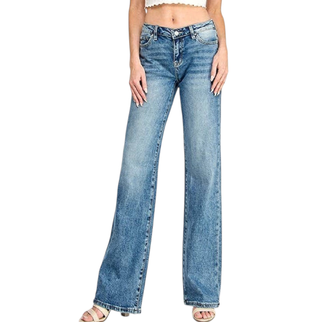 Petra153 P1549W-MA M/R Comfort Stretch Trouser Wide Leg Jeans
