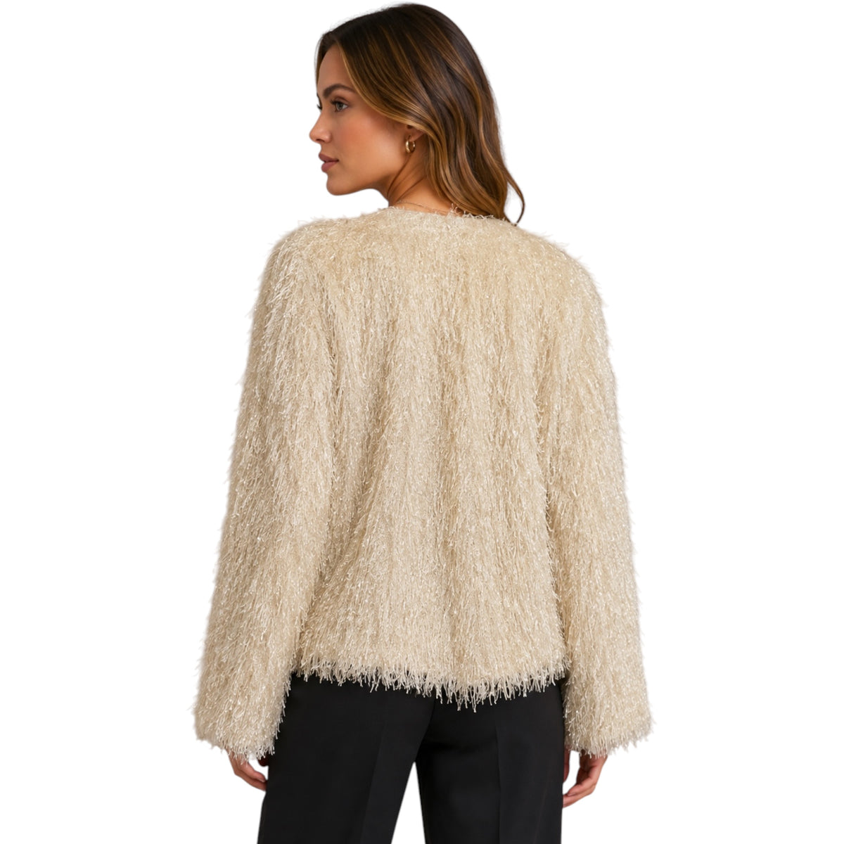 Ivory Faux Fur Jacket