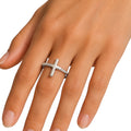 Sterling Silver Cross Ring Twist Rope Ring