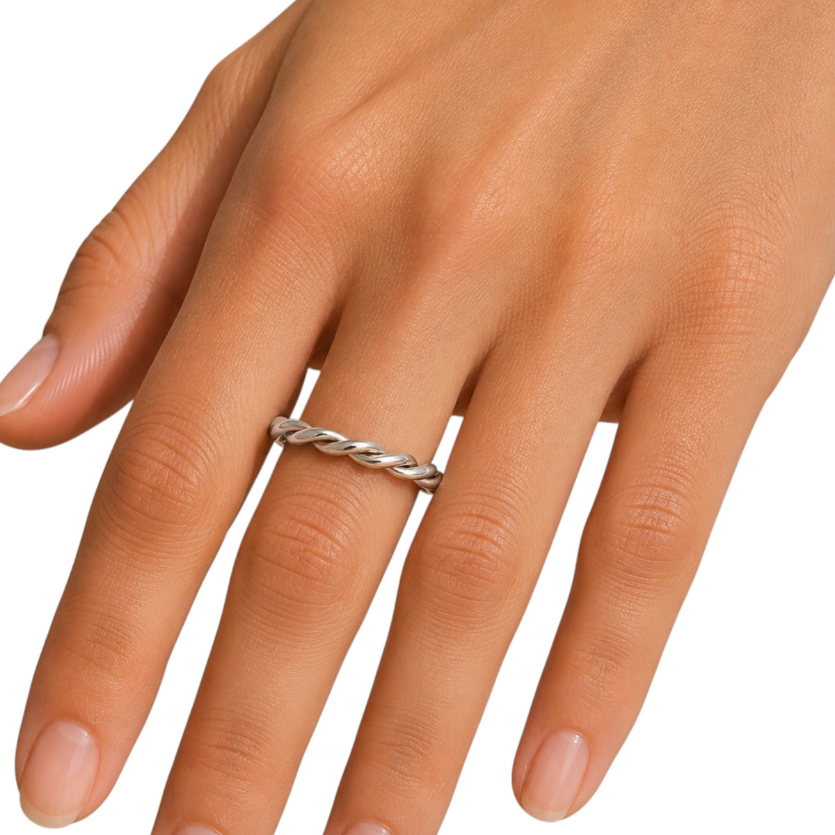 Sterling Silver Ring with Twisted Rope Design