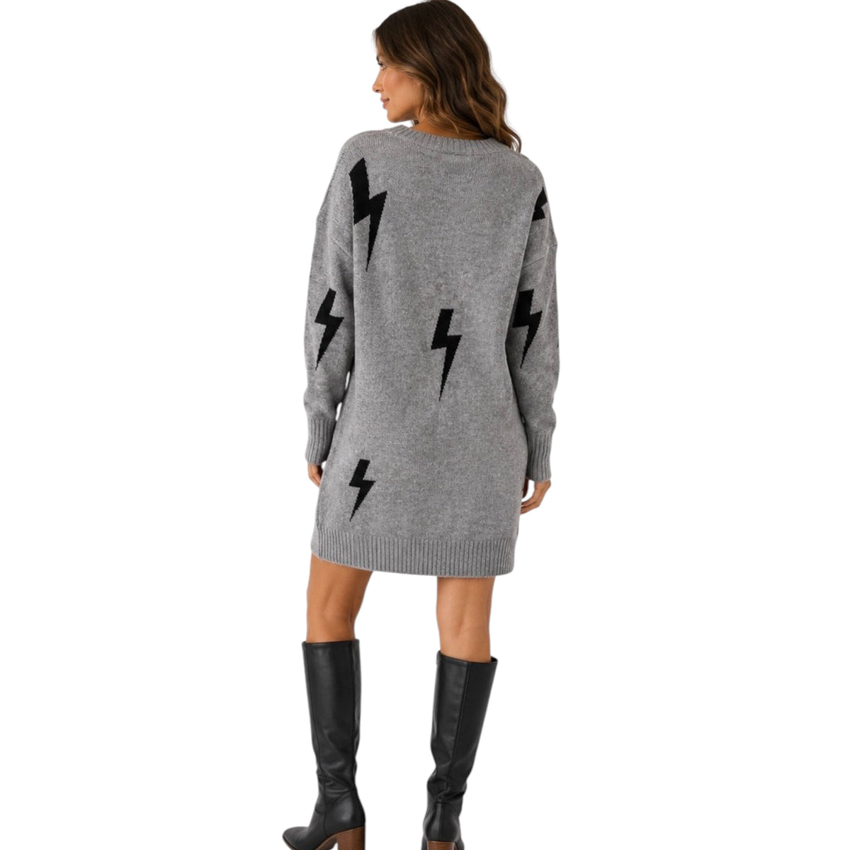 Heather Grey Bolt Sweater Dress