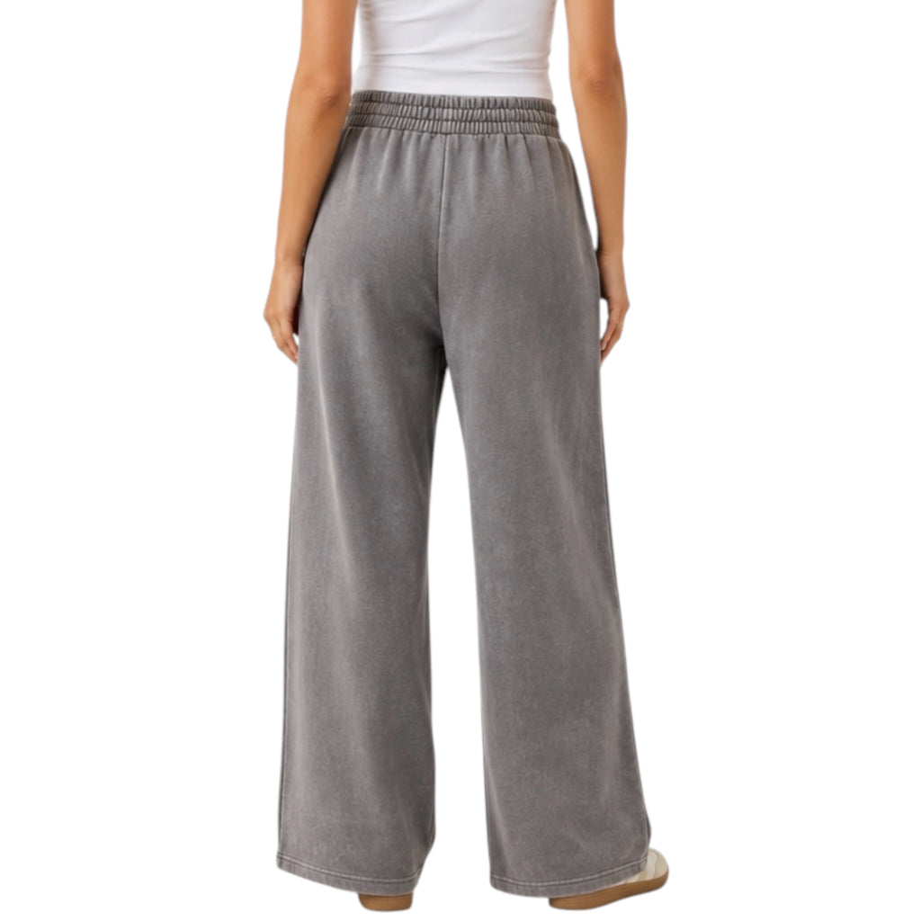 Charcoal Wide Leg Drawstring Lounge Pants