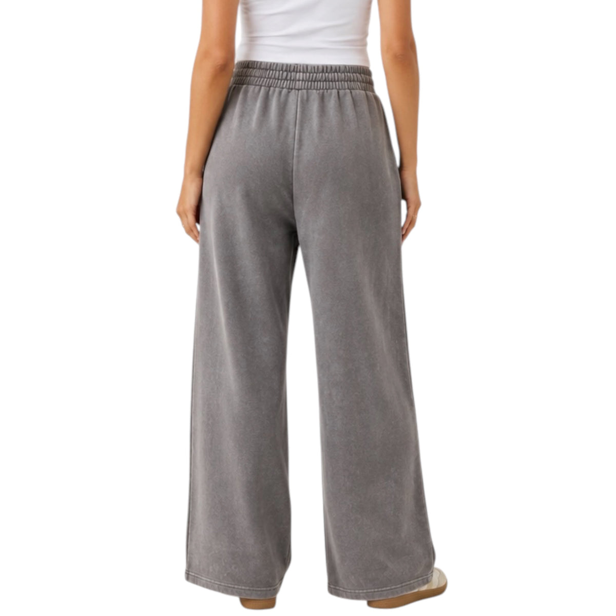 Charcoal Wide Leg Drawstring Lounge Pants