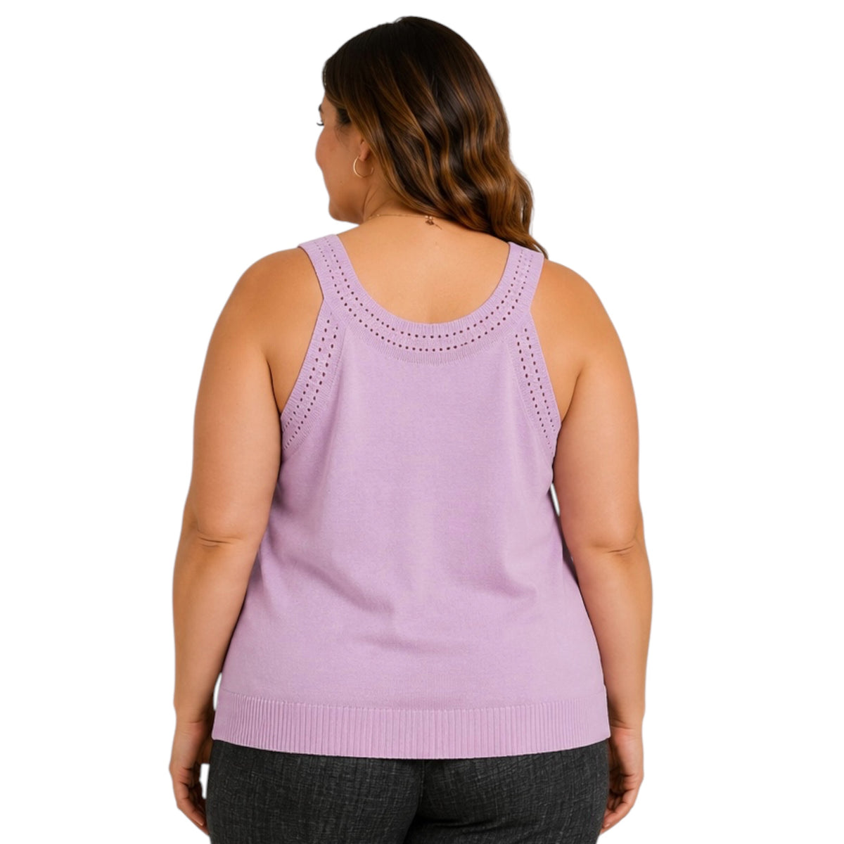 Lilac Sweater Tank With Neck Detail