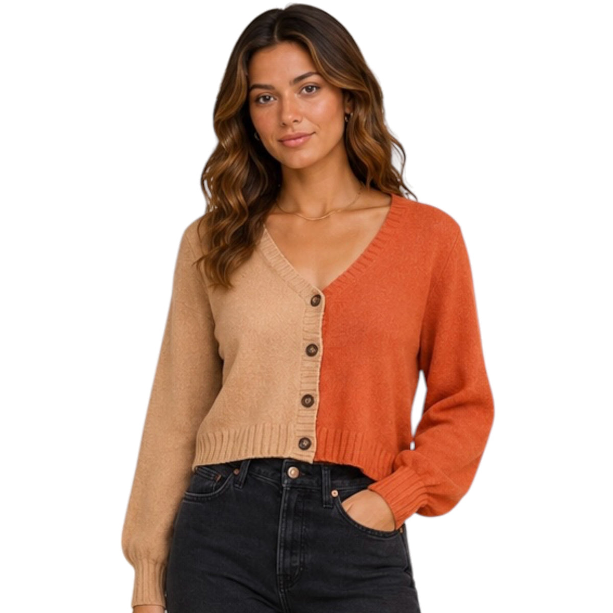 Z Supply Nova Two Color Cardigan Chili