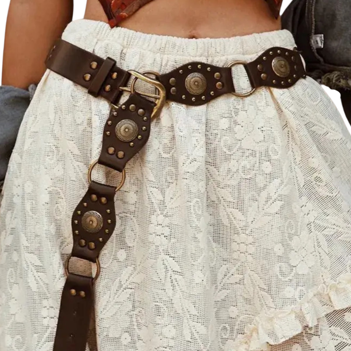 Brown Western Style Concho Belt