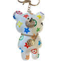 LV Inspired Teddy Bear Keychains White