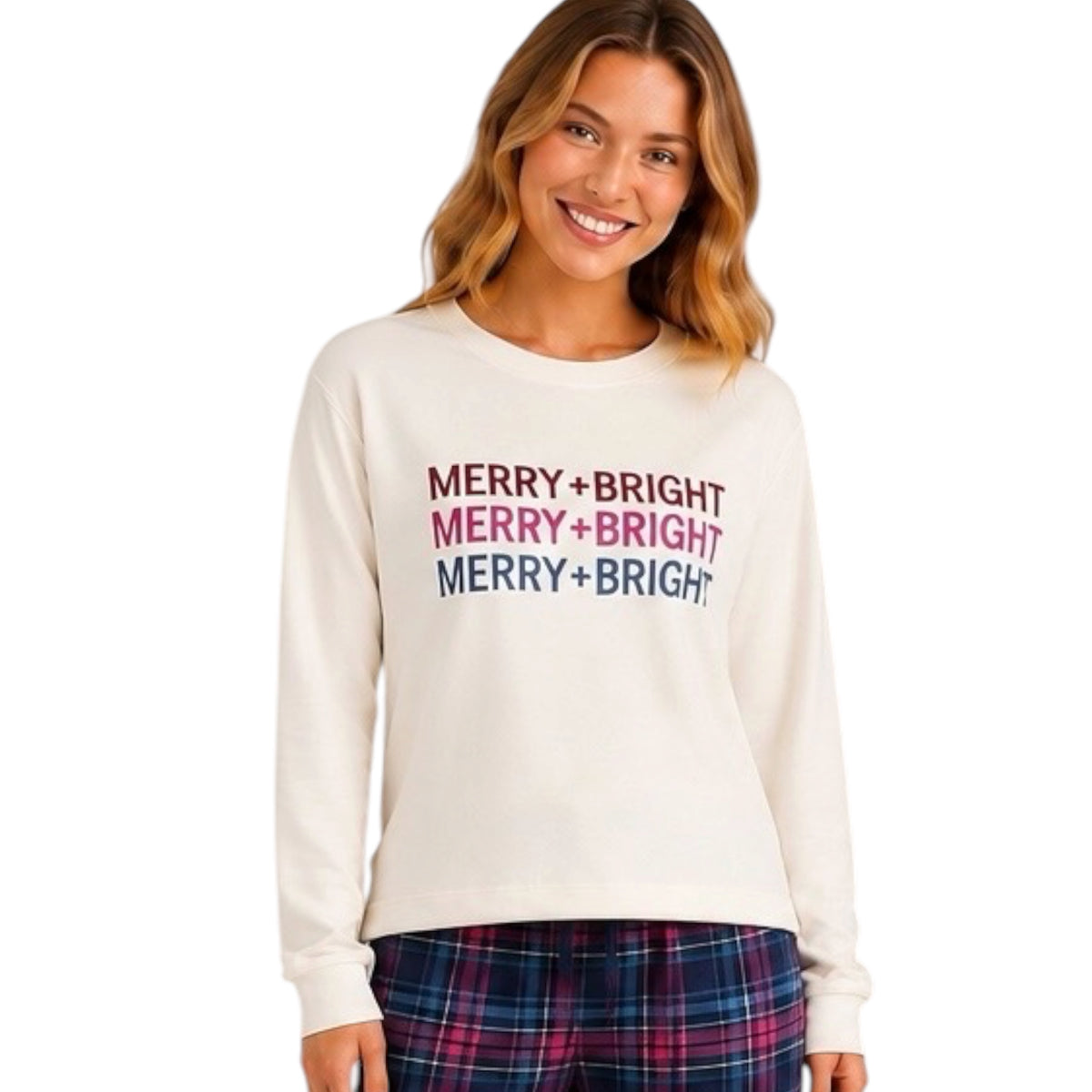 Z supply Merry & Bright LS Tee Vanilla Ice