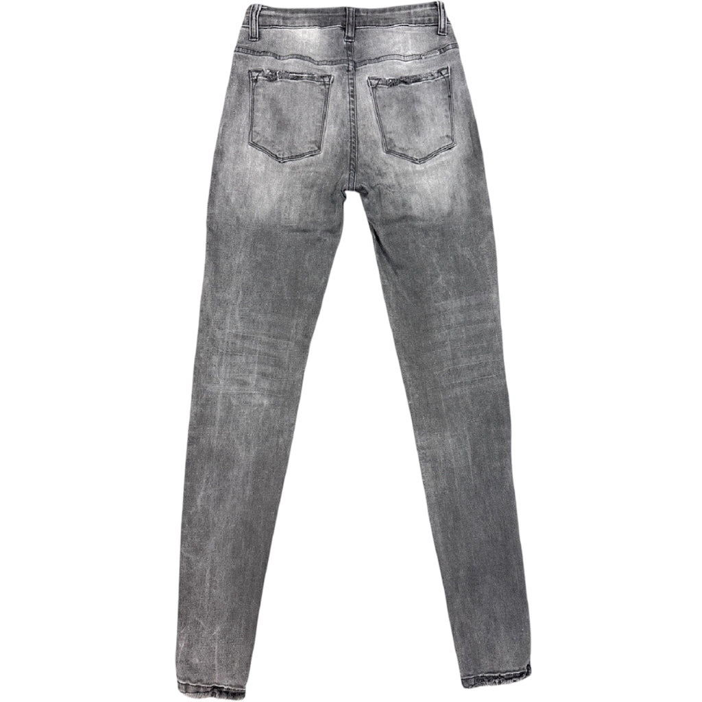 KanCan KC7266GD Charcoal Washed Distressed Skinny Fit Jeans Size 25-RF