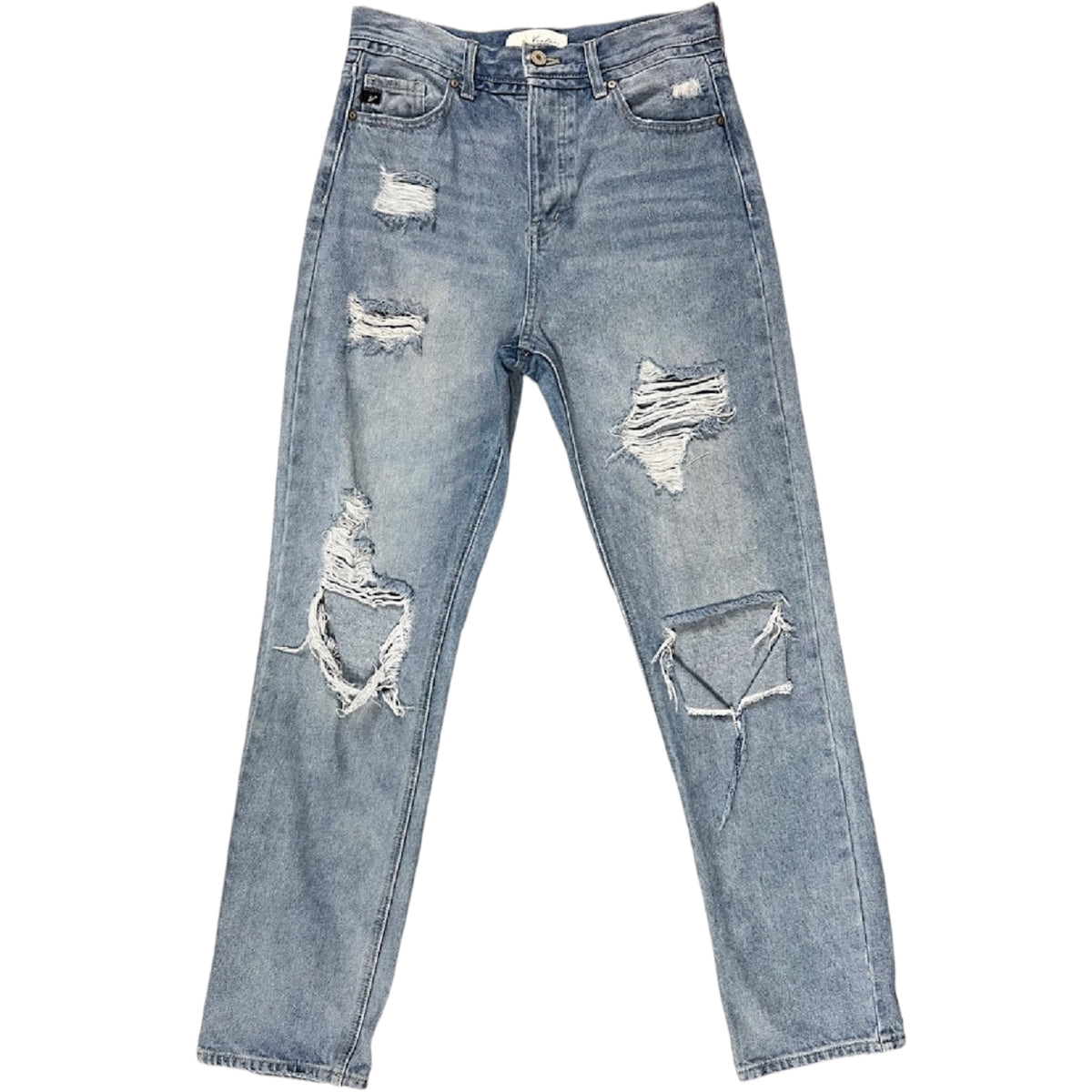 KanCan KC7860M Medium Wash Distressed Straight Fit Jeans Size 5/26-RF