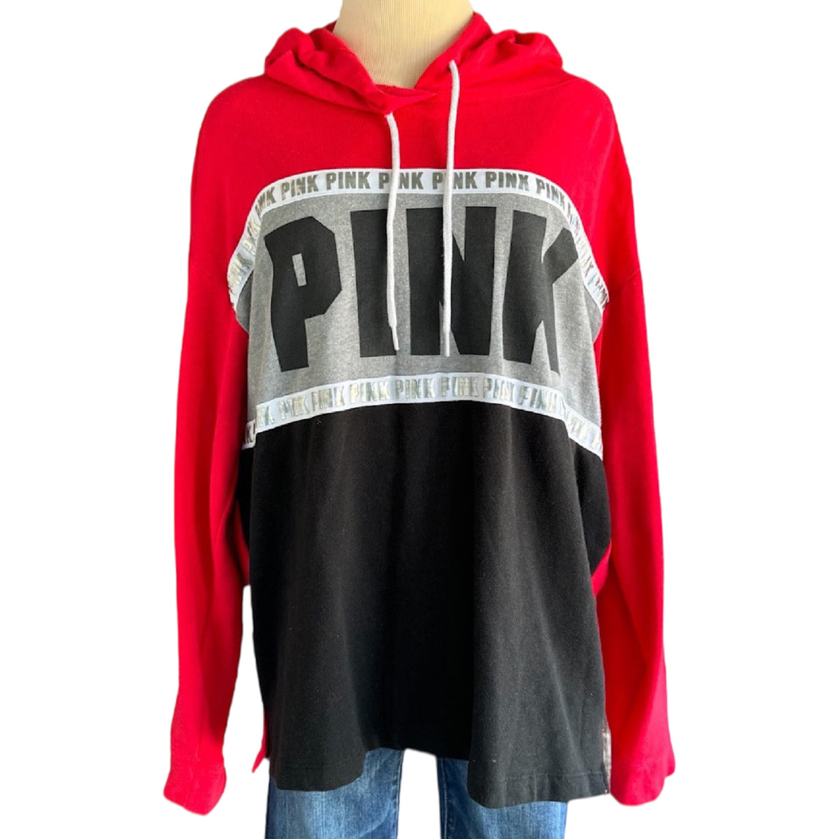 Victoria's Secret Red/Black Hoodie Size Large-RF