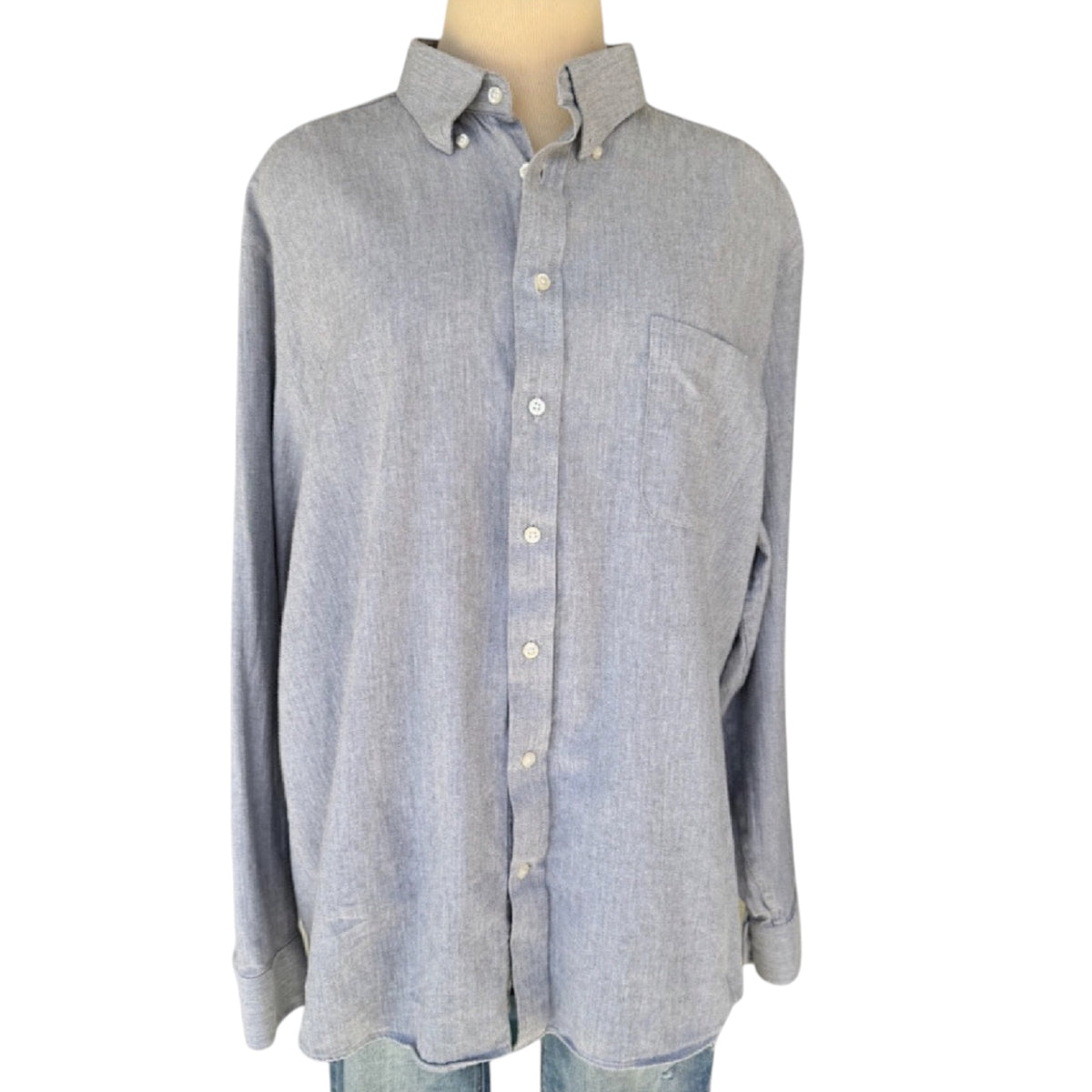 Stafford Grey Button Down Dress Shirt Size Size XL-RF