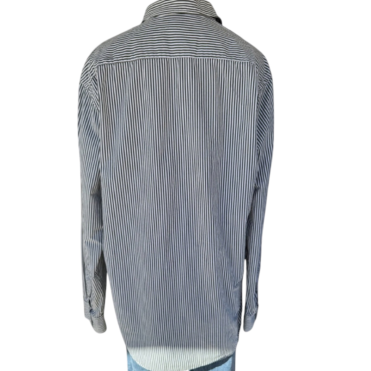 IZOD Pinstriped Button Up Dress Shirt Size XL-RF