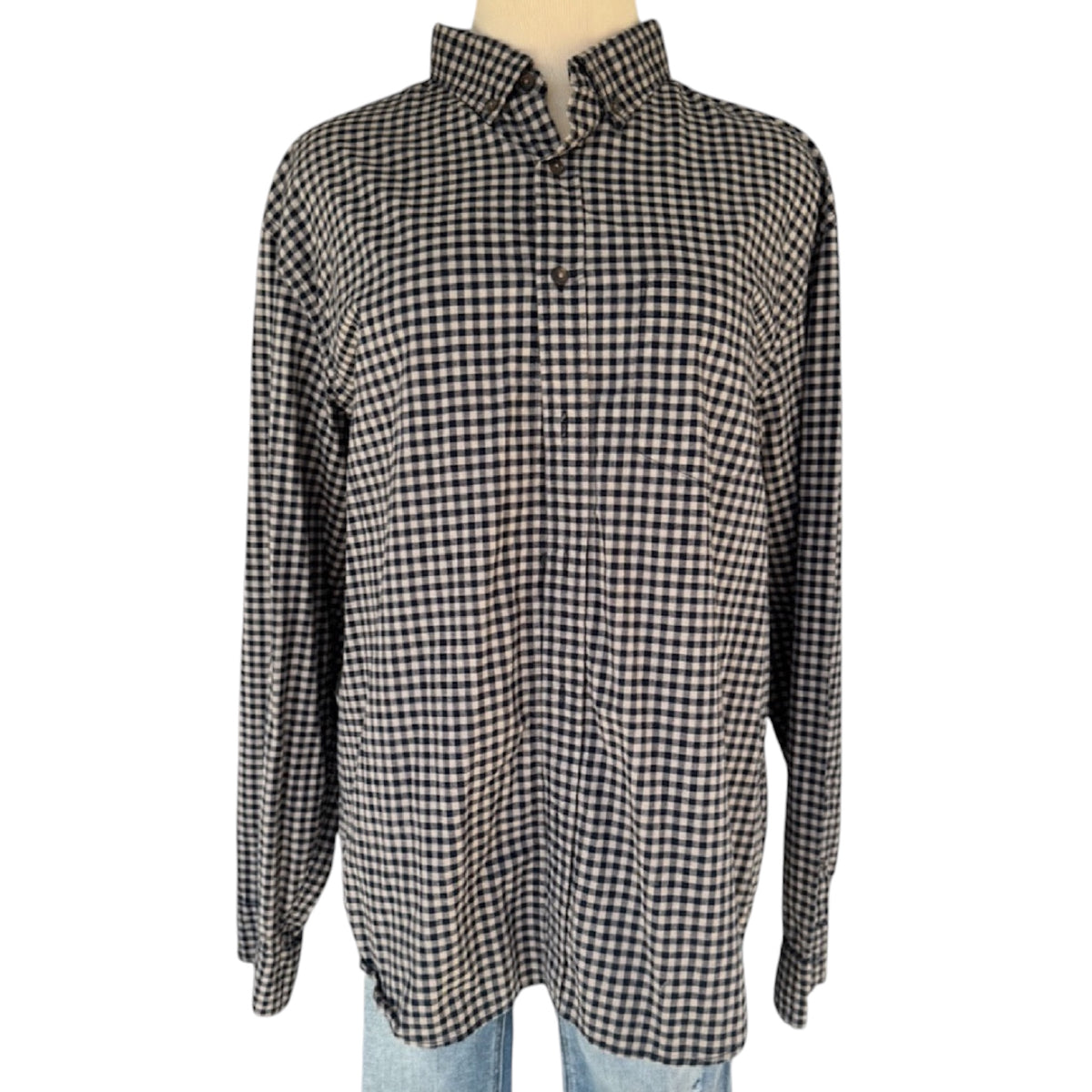 Old Navy Checkered Button Up Dress Shirt Size XL-RF