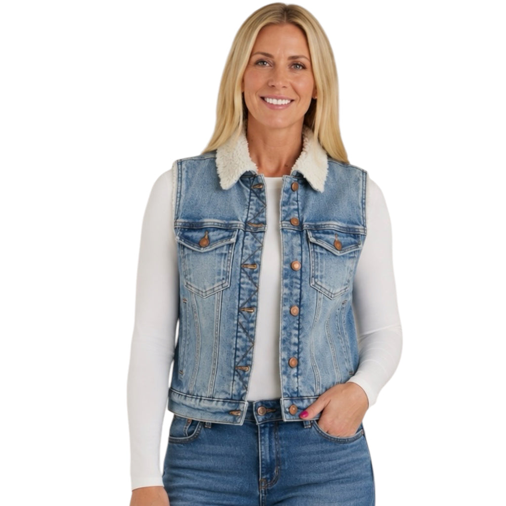 Judy Blue JB7880 Shearling Lined Vest