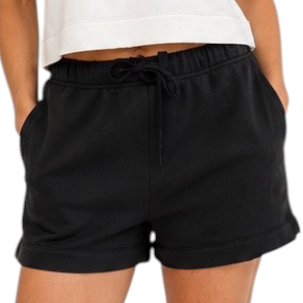 Black Flowy Shorts with Elastic Waist