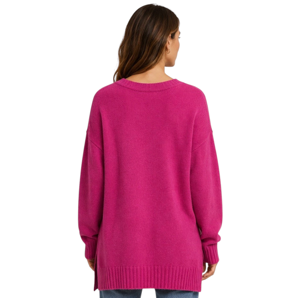 Z Supply Autumn V-Neck Sweater Jewel Pink